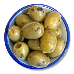 Garlic & basil pitted olives
