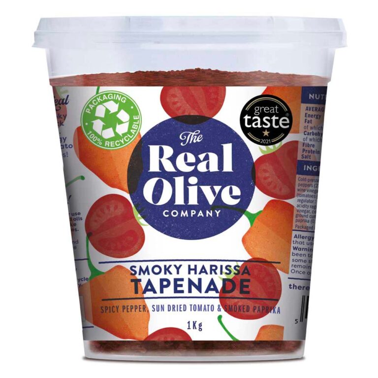 1kg tub of Smoky Harissa Tapenade.