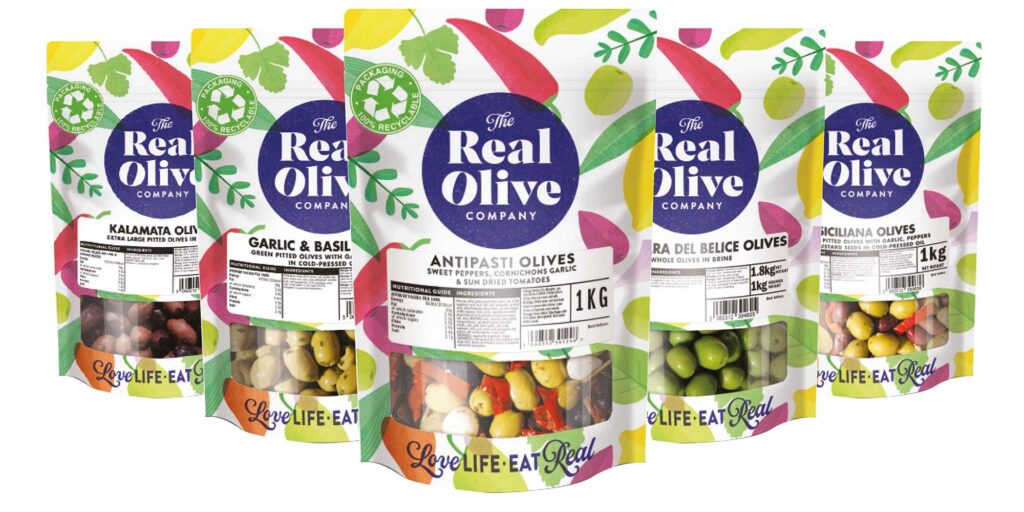 The Real Olive Company foodservice Range in 1kg pouches