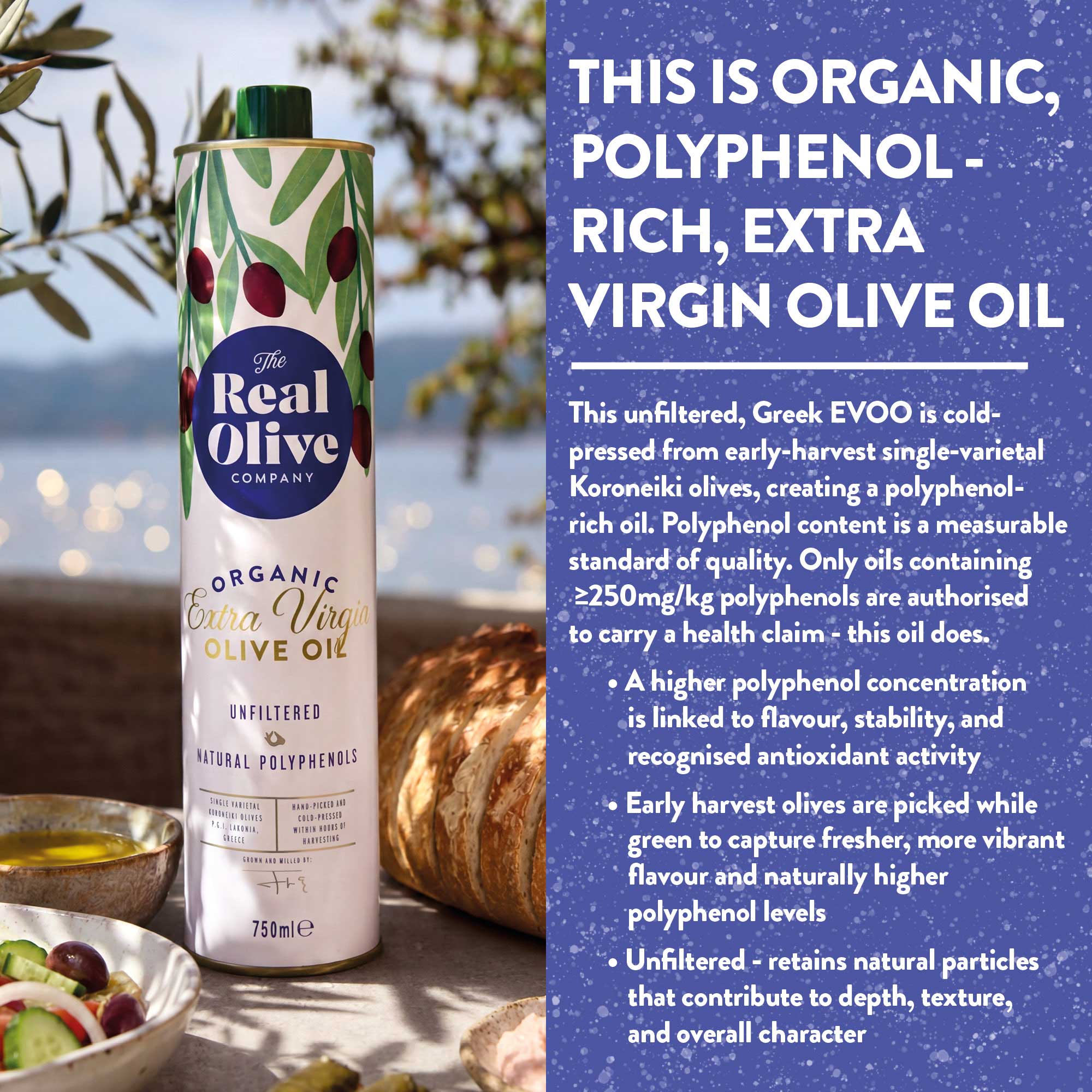Organic Unfiltered Polyphenol-Rich Greek Extra Virgin Olive Oil - Image 3